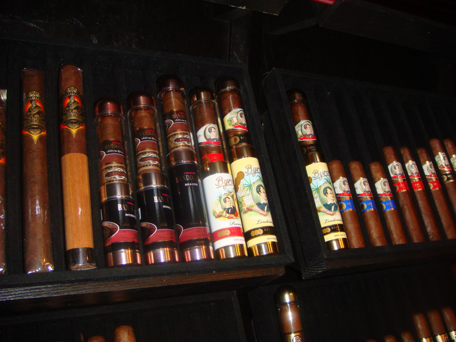 Exclusive cigars in the black cabinet